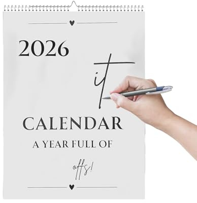 GkgWuxf Calendrier mural 2026 à spirales - Décoration d'intérieur - 12 mois - Pour les vacances, la planification des repas, les rendez-vous, les voyages, l'école, la salle de classe, le bureau, la