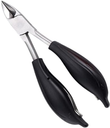 VICASKY Edelstahl Nagelzange mit Kunststoffgriff Doppel feder Ergonomisch Eagle Beak Nagelknipser Kompakt für Präzise Maniküre Pediküre zu Hause und Salon Schwarz