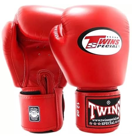 Twins Special Guantes de Boxeo Rojos de 14oz – Guantes de Cuero Profesionales para Competición, Boxeo, Kickboxing, Muay Thai y MMA