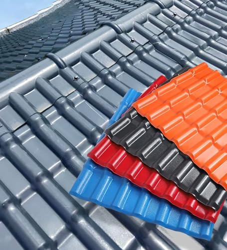 tejas tejado Lámina de plástico resistente al impacto, tejas corrugadas de resina sintética de 105 cm de ancho, cubierta para techos de cobertizo(Blue,W 41 2/7'' x L 26'')