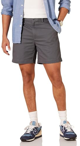 Amazon Essentials herr Classic-Fit 17,78 cm kort, grå, 33