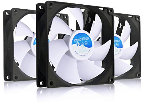 AABCOOLING Super Silent Fan 9 - Värdepaket - 3 st - Tyst och Effektiv 92mm Fodral Fläkt med 4 Vibrationsdämpare, 12V Fläkt, PC-Kylning, för PC-Fodral, 9cm Fläkt, Högt Luftflöde, Kylfläkt