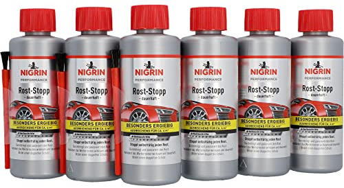NIGRIN Rost-Stopp, Korrosionsschutz auf Tanin-Basis, langanhaltender Rostschutz,6 x 200 ml, Braun