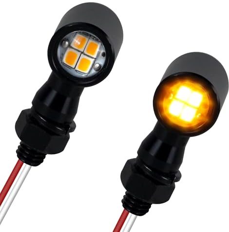 QUASCO Led Turn Signal Lights Universal Mini Size Blinkers Front Motorcycle Indicator Compatible with Harley Honda Kawasaki Suzuki Triumph Yamaha