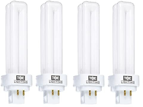 TBE LIGHTING 13w G24Q-1 4-Pin CFL Lamp - Pack of 4 Units - Cool White 4000K, 900 Lumen/Double Turn CFL Compact Fluorescent Light