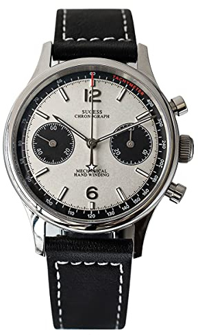 1963 Chronograph Mechanische Seagull ST1901 Bewegung Fliegeruhr Herren 38mm 40mm Saphirglas Herrenuhren 2021 montre Homme (38mm White), (STH1548)