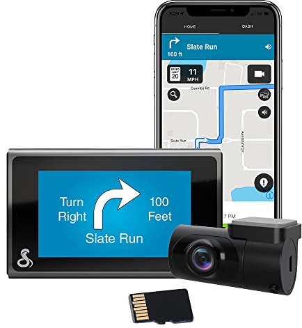 Cobra Smart Dashcam Autokamera + Rückfahrkamera SC400D UHD 4K Videoauflösung, 32 GB MicroSD-Karte, 3 Ansichten, GPS & WiFi, Alexa integriert, SOS-Alarm und Unfallberichte, App Drive Smarter