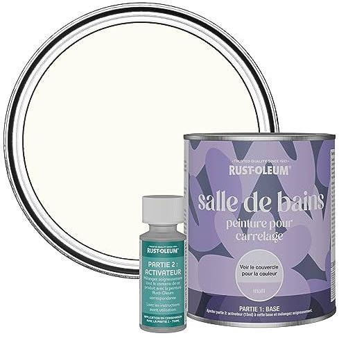 Rust-Oleum White Water-Resistant Bathroom Tile Paint in Matt Finish - Porcelain 750ml