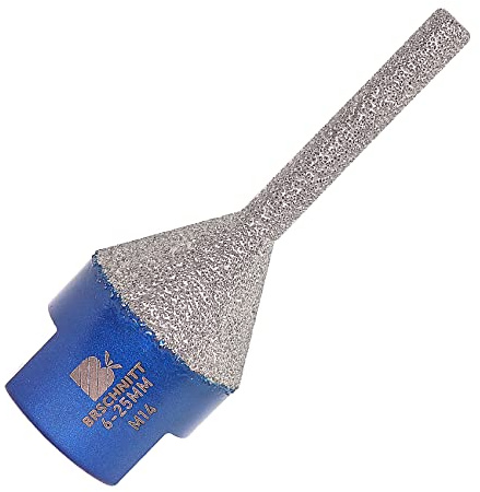 Diamant Fase Fräser 6-25mm,BRSCHNITT Diamant-Fingerfräser, mit M14-Gewinde zum Vergrößern vorhandener Löcher von Feinsteinzeugfliesen Keramik Marmor Granit Arbeitsplatte