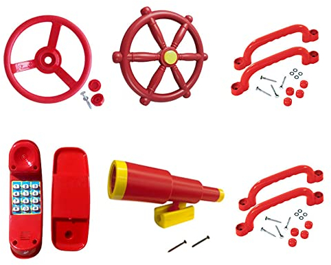 Perfeclan Kinder Spielplatz Ausrüstung Zubehör Outdoor Playset Piraten Teleskop Sicherheit Griffe Schaukel Anhänge für Hinterhof Klettergerüst, #A