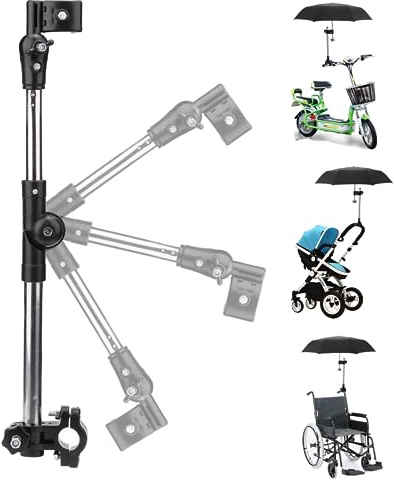 Umbrella Mount Holder, 180° Adjustable Umbrella Stretch Mount Stand Holder for Bicycle/Wheelchair/Walker/Stroller/Chair for Golf Cart