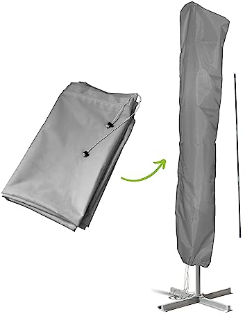 casmartis Sonnenschirmhülle mit Stab für Schirme bis Ø 3,5 m (rund) | 3 x 3 m (eckig) - Wasserdicht, UV-beständig - Premium Sonnenschirm Schutzhülle
