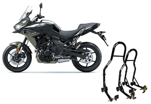 Coppia di cavalletti alzamoto per alzare sollevare la ruota davanti e dietro gomma posteriore e anteriore compatibili con KAWASAKI VERSYS 650 E 1000 di tutti gli anni