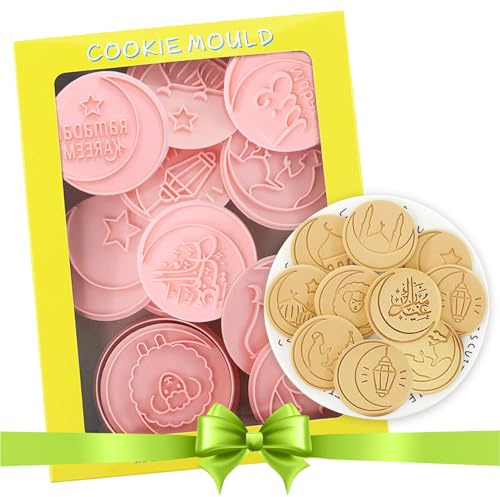 Eid Mubarak Ausstechformen, Backwerkzeuge für Muslim Eid Party Dekoration, 3D-Ausstechformen-Set, Ramadan Fondant Kuchen Keks Gebäck Fondant Mold