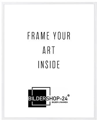 Bilderrahmen Milano Aluminium Alubilderrahmen 50 x 70 cm Weiß (matt) Fotorahmen, mit ANTIREFLEX Acrylglas Wechselrahmen, Posterrahmen, Puzzlerahmen, Aluminium Bilderrahmen