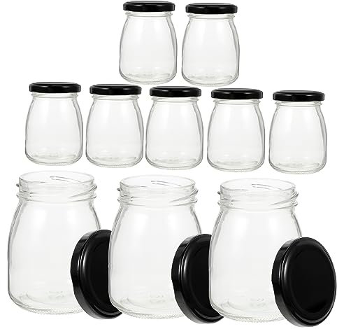 Mikinona 10stücke Glas Vorratsgläser Mit Deckel Für Joghurt Candy Trockenfrüchte Getreide Küche Lagerung Behälter