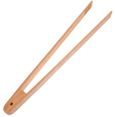 BIUDECO Wooden Food Clip Tongs for Baking and Toasting Long Comfortable to Hold for Camping Cooking and Kitchen Use Random Style