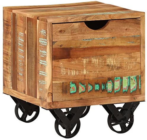 UJCHVHN Home Garden Beistelltisch 40x40x45cm Massivholz Altholz