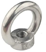 GeOinQL Ringform Ringschrauben, Ringmutter, 1-2 Stück M3 M4 M5 M6 M8 M10 M12 Hebeösenmuttern/Schraube 304 Edelstahl Ring Ringschraube Ring Hakenmutter Schrauben(Lifting Eye Nuts,M5 (2pcs))