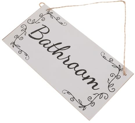HYTROVE 10st Buchstabentafel Aus Holz Vinyl-toilettenschild Wand Badezimmerschilder Für Die Tür Heim Gegenwärtig Lametta Besetztes Badezimmerschild Lustiges Toilettenschild Weiß