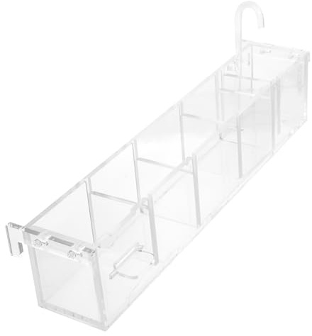 Yardwe Caja De FiltracióN para Acuario Transparente De AcríLico con 5 Compartimentos para PurificacióN Limpieza por Goteo Y OxigenacióN De Agua En Peceras 15.07X3.14X2.75In