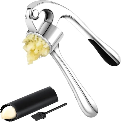 JAONLD Garlic Mincer Slicer, Professional Kitchen Garlic Peeling Helper Multi-Functional Presses Peeler Easy to Use and Clean Press Grinder That Easily Crushes Ingredients