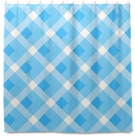 miaozhen Tenda da doccia impermeabile con gancio, 182 x 182 cm, in poliestere, resistente, lavabile, semplice, per bagno semplice argollas para cortinas de ba?o