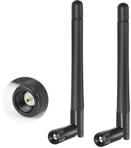 2PCS SMA WiFi Antenna, 2.4GHz & 5GHz 5.8GHz 3dBi Wifi Antenna, Male Dual Band External Connector for Routers, PC, Wireless Devices
