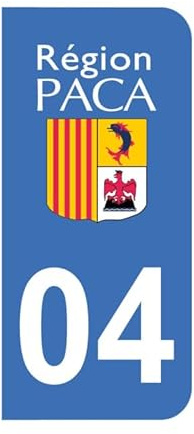 Stickers 04 with Official Logo Provence Alpes Côte d'Azur Region for Number Plate