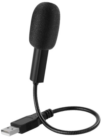 Zescyha Microphone USB PC, Microphone à Condensateur Omnidirectionnel 360° USB Col de Cygne Compact pour Ordinateur, PC, Jeux, Laptop, Podcast, Streaming, Skype et Enregistrement Câble de 16,5 CM