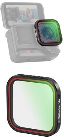 NEEWER 1/4 svart diffusionsfilter kompatibelt med Insta360 Ace Pro Insta 360 Ace Pro 2, snap-on flerbelagd HD optisk glaskamera linsfilter, FL-C21