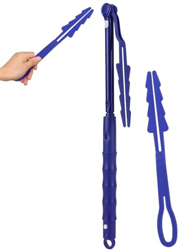 Kit de Remplacements de Poignées pour Swiffer, avec 1 Poignée, 1 Perche Télescopique, Manche de Recharge de Plumeau, Manche Télescopique Allongé Longueur Réglable,Outil de Nettoyage de la Maiso（Bleu）