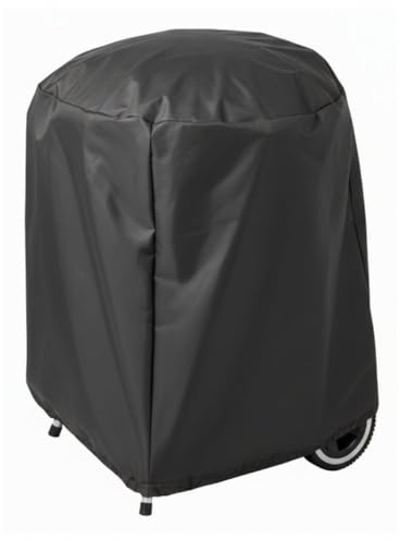 MONTY Funda Protectora Exterior Barbacoa Redonda, Negro, diámetro 69,5 cm | Impermeable, Ajustable, Resistente UV, Duradera, de poliéster 190T, Bolsa con Cremallera para guardado. 69,5x69,5x67 cm.