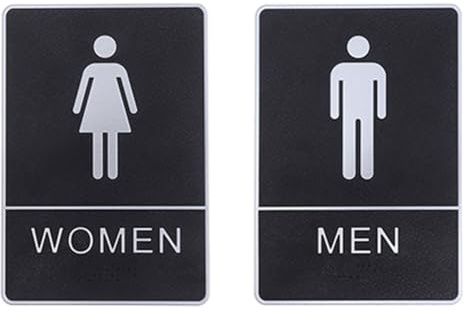 Healvian Toilettenschild 2 Stück Wc Hinweisschild für Männer und Frauen aus Widerstandsfähigem ABS Selbstklebend für Türen und Fliesen in Hotels und Büros