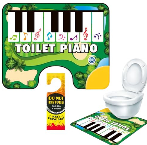 Lpoppcx Klavier Tastaturs Toilettenmatte, Töpfchen Klaviermatte, Kreativer Badezimmer Teppich Mit Sound, Toiletten Piano Matte, Toiletten Klavier Bodenmatte Mit Einem Rutsch Rücken