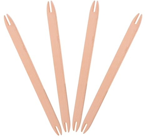 Navette de Tissage Bois Vintage pour Débutants, Lot de 4 Pièces | Beige, Usage Voyage et Pull, Maniement Simple, Aide à Préserver les Fils Accélérer le Tissage