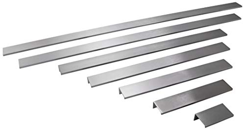 Gedotec Möbelgriffe Edelstahl Griffleiste für Küchen-Schränke - SKY | Bohrabstand 340 mm | Küchengriffe Aluminium rostfrei | Profilgriff zum Schrauben | 10 Stück - Schrankgriffe Alu für Schubladen