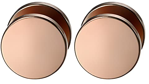 Flongo Männer Ohrstecker Knopf Frauen Ohrringe, 3-14mm Gestüt Stecker Flach Ohrringe Ohrstecker Ohrhänger Rose Gold Taper Fake Plug Tunnel Piercing Herren,Damen