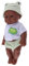 Perfeclan 30 cm Dunkelhäutige WeichkörperSpielzeugpuppe Afrikanische Neugeborene SpielzeugSpielzeugpuppe BabySpielzeugpuppe mit Kleidung, Babypuppe mit Schlafaugen für Kinder ab 3 Jahren, Grün