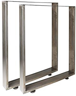 JWS U-Tischbeine Metalltischbeine Tischgestell Industriedesign klar lackiert(400x640mm)