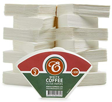 EDESIA ESPRESS - 1500 filtres à café coniques en papier - blanc - taille 2