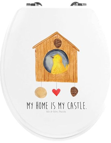 Mr. & Mrs. Panda Motiv WC Sitz Vogel Haus - Geschenk, Tiere, Nest, Vogelhäuschen, Gute Laune, Toilettendeckel, Familie, Lieblingsort, Klobrille,