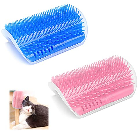HSKIXNBGYLTAT Cat Wall Massage Kamm 2 Stücke Katzenbürste Self Groomer Katze Ecke Bürste Grooming Brush Katzen Kante Wand Für Fellpflege Und Zum Spielen Katzenspielzeug