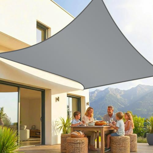 KESSER® Tenda a vela, parasole, paravento | Tessuto HDPE | idrorepellente e antivento, robusto e stabile per ombreggiare il giardino, balcone o il terrazzo, Grigio, 2x4m