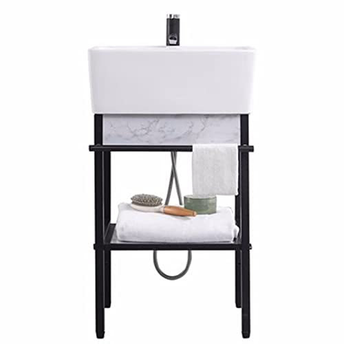 Lavabo In Ceramica Lavabo di Utilità con Rubinetto Lavatoio da Giardino Campeggio Lavello da Cucina Commerciale Easy Outdoor Lavandino da Esterno per La Casa,Lavanderia,Giardino ( Size : 40.5*51.5cm )