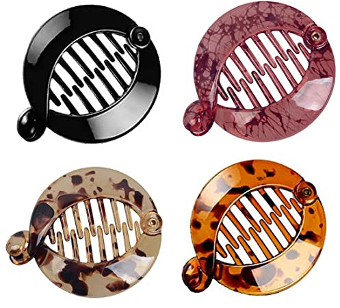 SJBAUTYO 4 fermagli a forma di banana francese, Banana Fish Clip Capelli,Clip a banana rotonde flessibili per coda di cavallo accessori per lo styling dei capelli per donne e ragazze