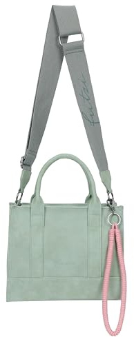 Fritzi SquareN Vintage Crossbody Kunstleder Damen Umhängetasche Festival City vegan 20,5 x 26 x 11 cm – Schwarz, Rosa, Braun, Gruen, Grau, Pink, Blau, Anthrazit, Curry, Rot, Gelb