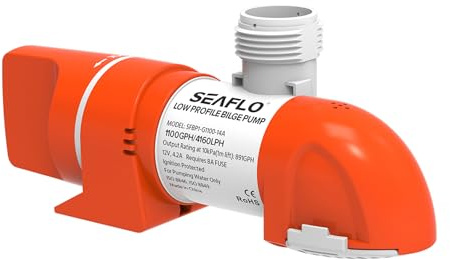 LIGHTEU®, Seaflo 12V 1100GPH Schmale, flache automatische Bilgenpumpe mit Wasserstandserkennung SFBP1-G1100-14A