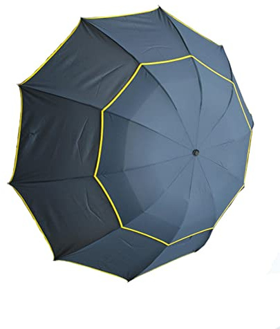 Lam-lord Golf-Regenschirm, winddicht und regenfest, Durchmesser 130 cm, faltbar, großer Regenschirm mit Doppeldach, für 2 bis 3 Personen, Anti-UV-Sonnenschutz & Regenschirm, blau, Large