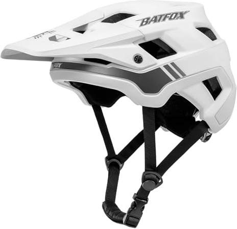 BATFOX Bike Helmet,Mountain Bike Helmet Helmets for Men Women Adults Youth (White, XL(61-63CM))